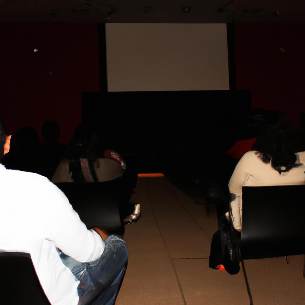Person attending film screening event